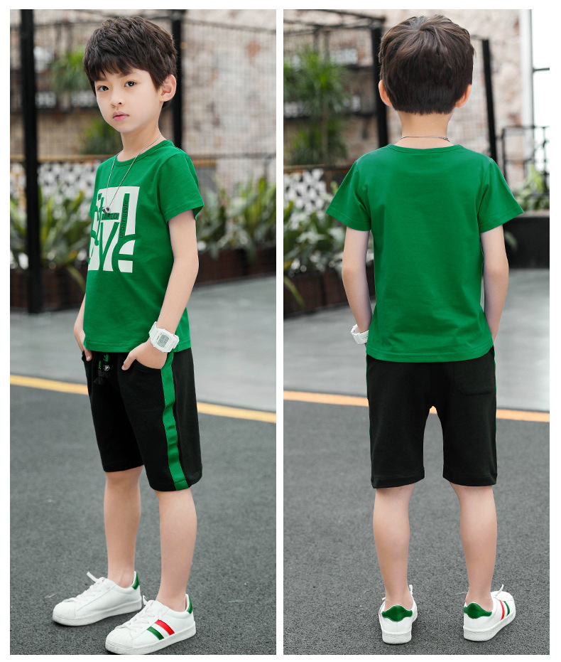 Boys Clothes Set Short Sleeve T-Shirt +Pants Summer Kids Boy Sports Suit  T-shirts &amp; Polos