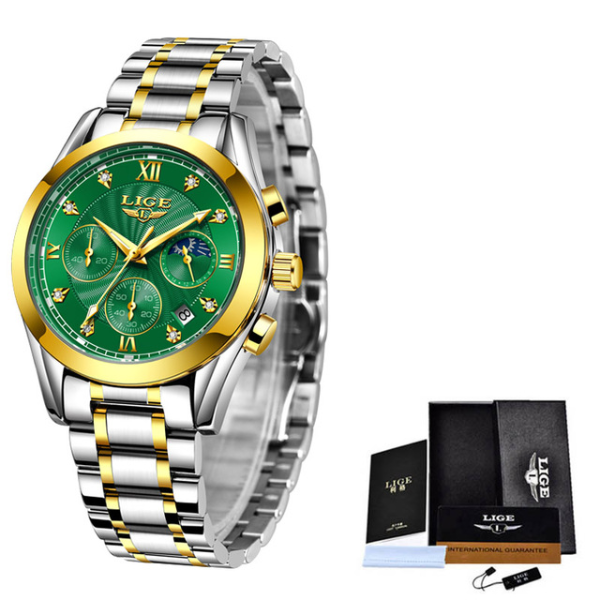 LIGE Gold Watch Women Watches Ladies Creative Steel Women's Bracelet Watches Female Women Watches