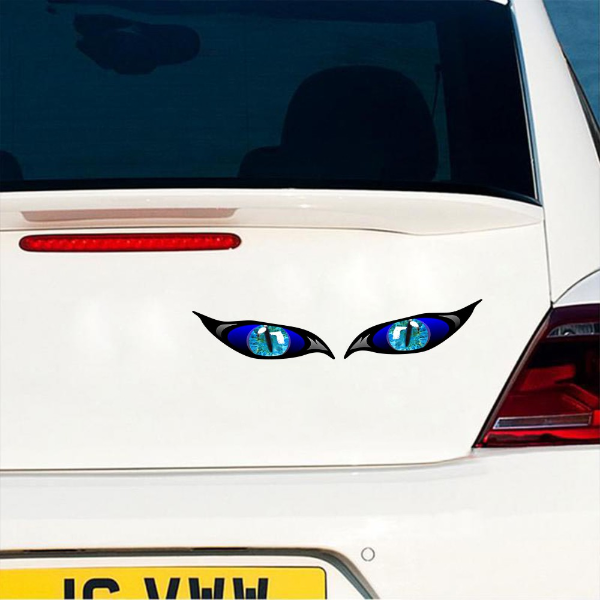 Personality Car Stickers Funny Yellow Red Blue Evil Eyes Zombie Sunscreen Exterior Accessories