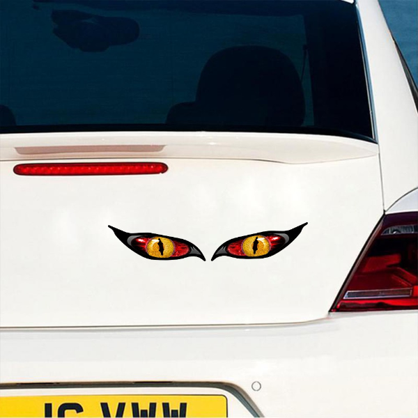 Personality Car Stickers Funny Yellow Red Blue Evil Eyes Zombie Sunscreen Exterior Accessories