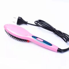 Ceramic Electric Hair Straightening Brush Hair Straightener Comb & Dry Hair Accessories & Tools Pink one size
