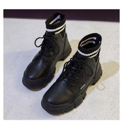 Women Boots for women elegant square heel shoes woman high heel solid vintage boots women black 38