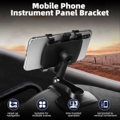 Car Dashboard Bracket Rearview Mirror Sun Visor Mobile Phone Car Holder Fold Interior Accessories Black one size