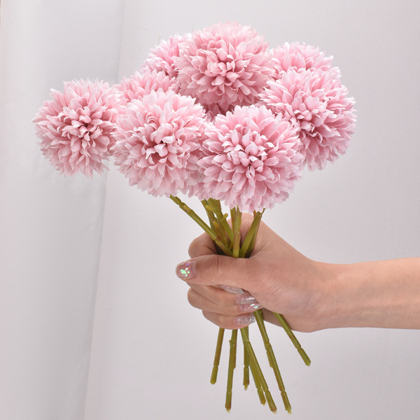 10PCS Simulated ball chrysanthemum dandelion Simulated flower Household living room decoration silk flower artificial flower Home Decor