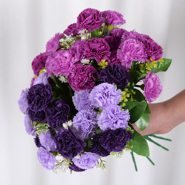 Simulated flowers Simulated carnations Small bouquets of flowers Home hotel exhibition decoration silk cloth artificial  Home Decor