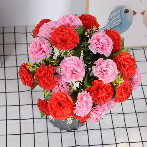Simulated flowers Simulated carnations Small bouquets of flowers Home hotel exhibition decoration silk cloth artificial  Home Decor