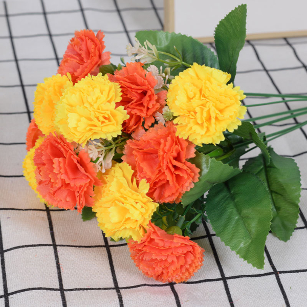 Simulated flowers Simulated carnations Small bouquets of flowers Home hotel exhibition decoration silk cloth artificial  Home Decor