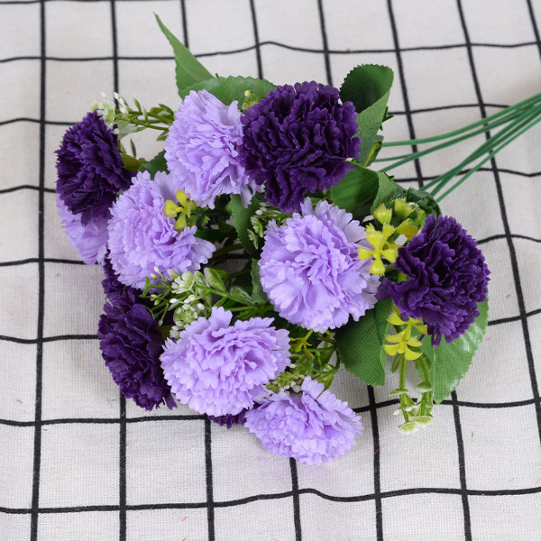 Simulated flowers Simulated carnations Small bouquets of flowers Home hotel exhibition decoration silk cloth artificial  Home Decor