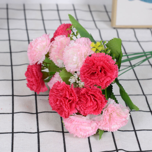 Simulated flowers Simulated carnations Small bouquets of flowers Home hotel exhibition decoration silk cloth artificial  Home Decor