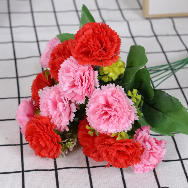 Simulated flowers Simulated carnations Small bouquets of flowers Home hotel exhibition decoration silk cloth artificial  Home Decor