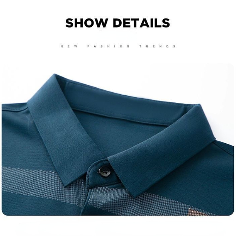 New Summer T Shirts for Men 2023 Short Sleeve Turn-down Collar Letter Printing Button Striped Polo Tees Fashion Pullover Tops