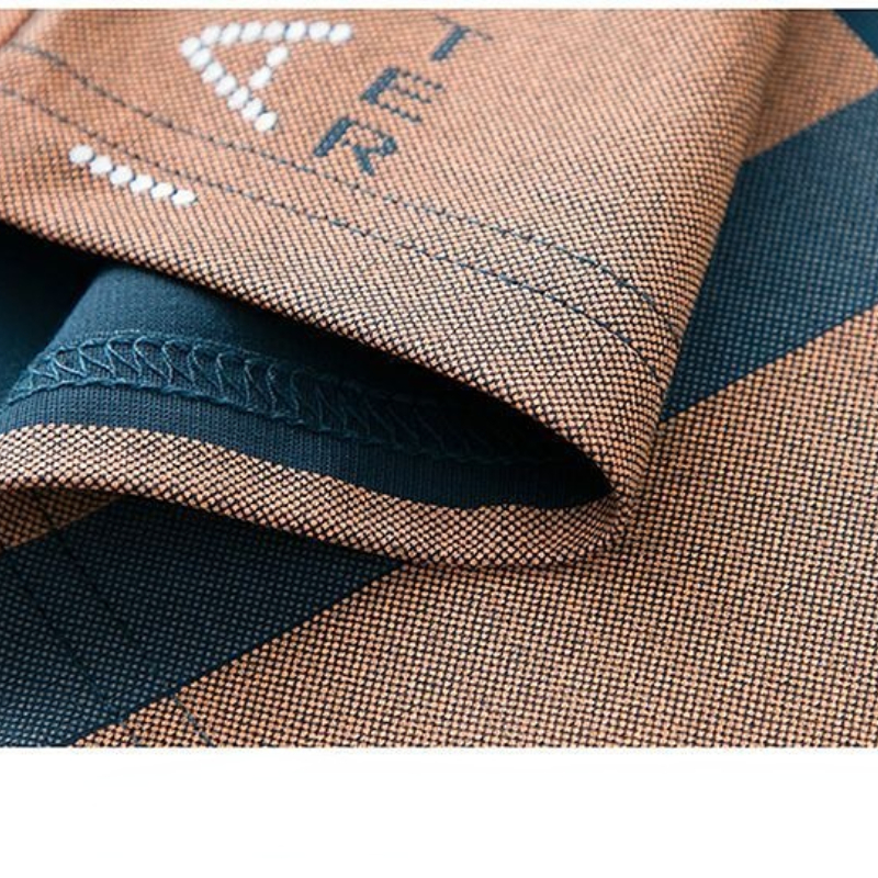 New Summer T Shirts for Men 2023 Short Sleeve Turn-down Collar Letter Printing Button Striped Polo Tees Fashion Pullover Tops