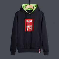 Hoodie men's fall fashion trend hooded tops printed loose clothes(The size is too small/it is recommended to make it one size larger) Black M