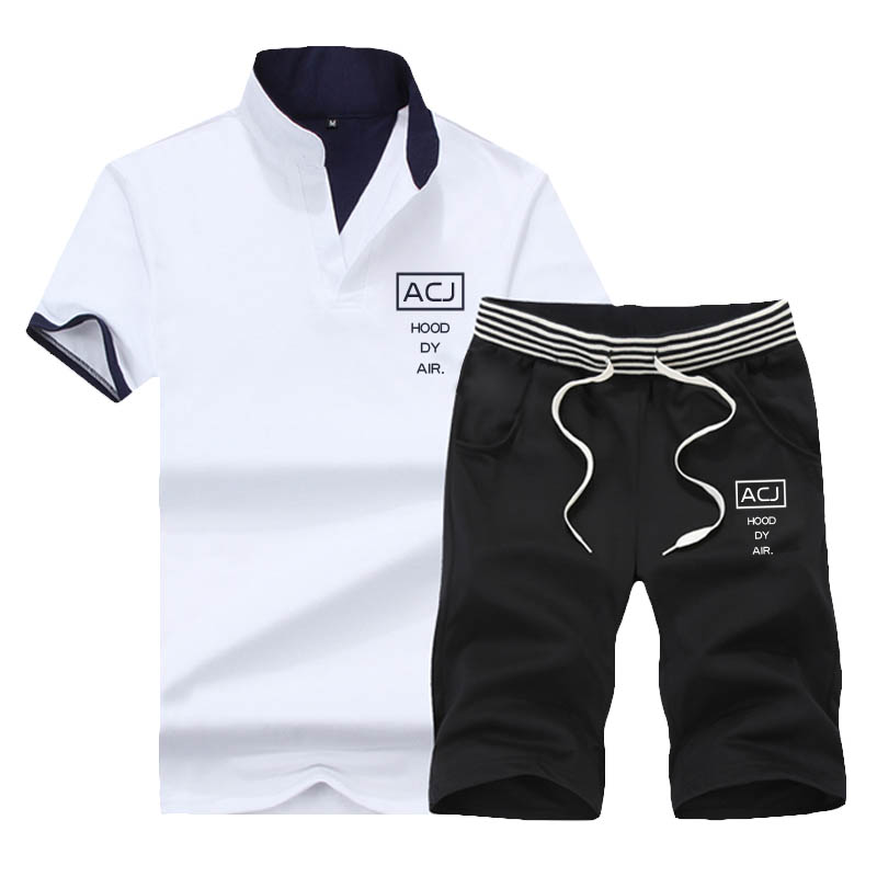 Men clothes 2 pack new short-sleeve T-shirts & Polos sports suit tied version of the trend of casual