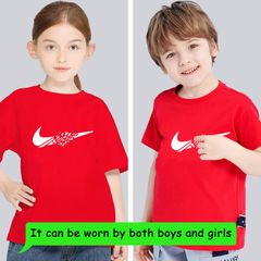 Short sleeve T shirt pure cotton jacket children's wear Red 100cm cotton