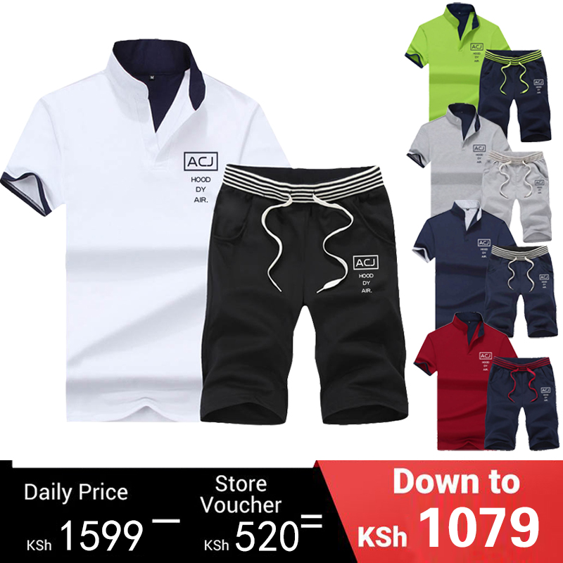 Men clothes 2 pack new short-sleeve T-shirts & Polos sports suit tied version of the trend of casual