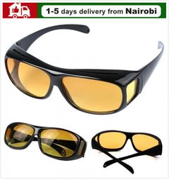 Driving Glasses  sun glasses sunglasses HD Polarized Day Night Vision Wrap Around Glasses Anti Glare Yellow Lens Sales Gift yellow common