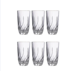 【Promotion】Niceone 6pcs High Quality Spiral Glass Glassware Cup(BYD-29 GLASS CUP) as the picture 387ml