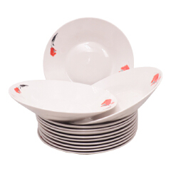 【Promotion】Nice One 12Pcs 8inch Classique  Por celain Dinner Dish Plates （BYD-PLATE-53 PLATE 8INCH 72PCS）