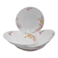 【Promotion】Nice One 6Pcs 9.5inch Classique Porcelain  Dinner Dish Plates（LHSP95-1 GLASS PLATE ） as the picture 9.5inch