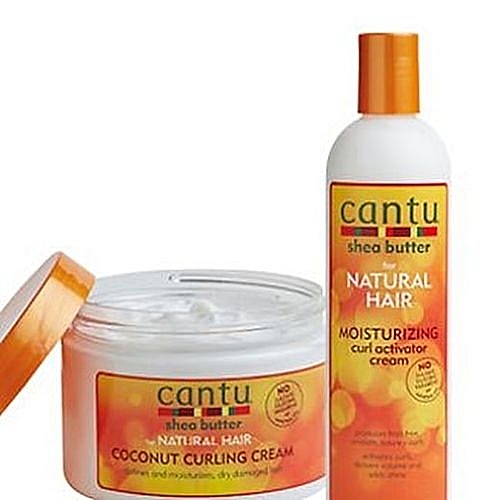 CANTU Coconut Curling Cream + Moisturizing Curl Activator Cream. white 2 in 1 pack