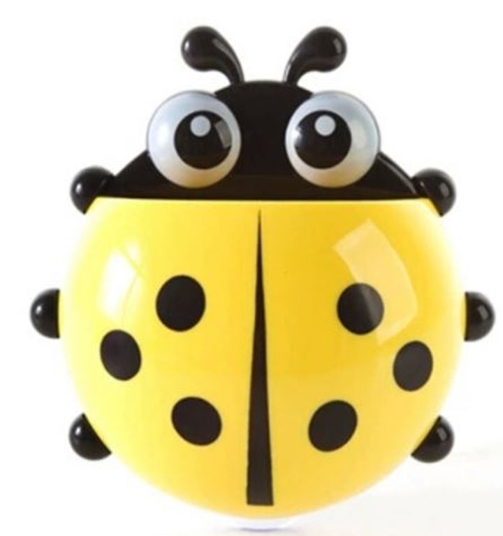 Ladybug Cartoon Suction Cup Wall Mounted Toothbrush Holder