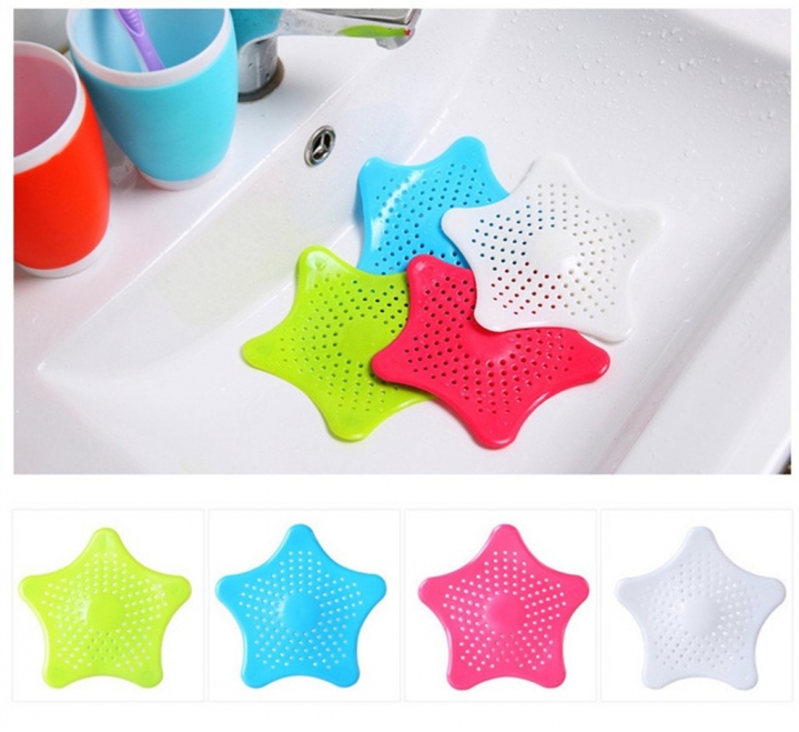 Star Plastic Bath Kitchen Waste Sink Strainer Hair Filter Drain Catcher Cover