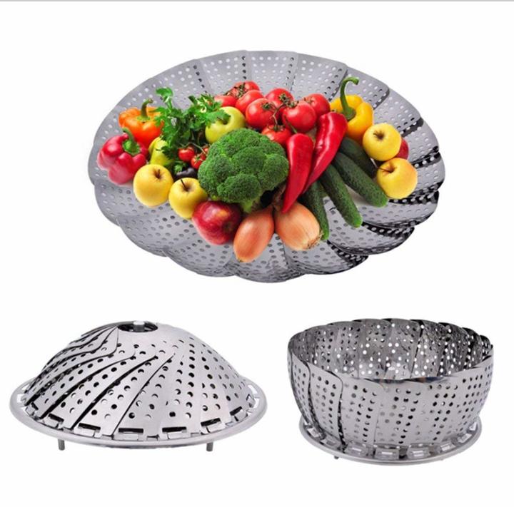 Stainless Steel Multipurpose Retractable/Foldable Fruit Bowl Vegetable Steamer