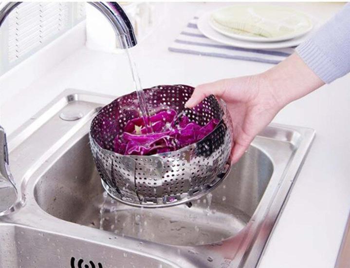 Stainless Steel Multipurpose Retractable/Foldable Fruit Bowl Vegetable Steamer