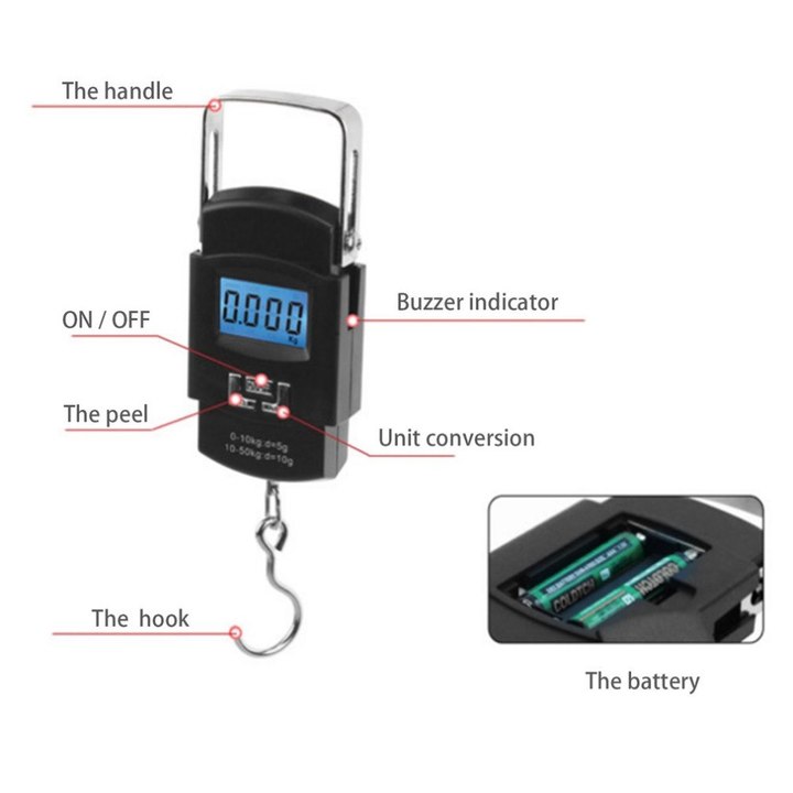 Multi-Functional Portable Pocket LCD Electronic Digital Hanging Scale