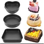 A Set Of 3 Different Shapes Of Baking Tins