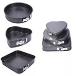 A Set Of 3 Different Shapes Of Baking Tins