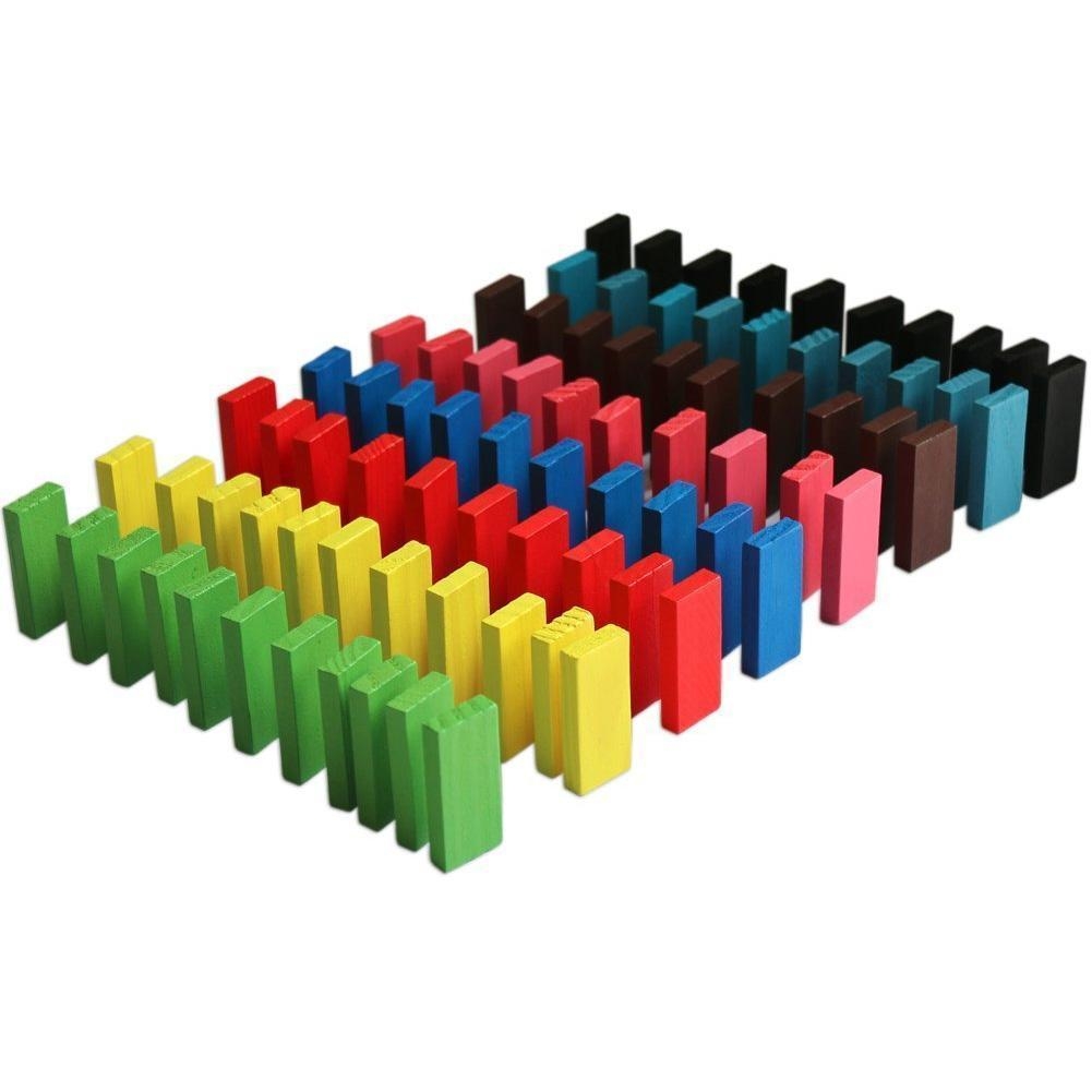 100Pcs Wooden Domino Blocks Set For Kids Play Inte