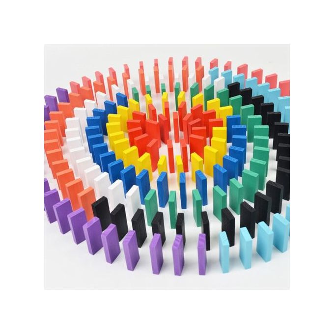 100Pcs Wooden Domino Blocks Set For Kids Play Inte