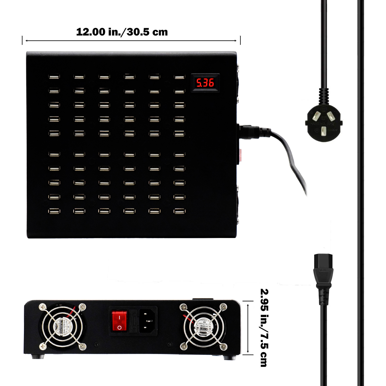 Multiple Charging Dock 600W 60 Ports Charging Station 3.0 for School Shopping Mall