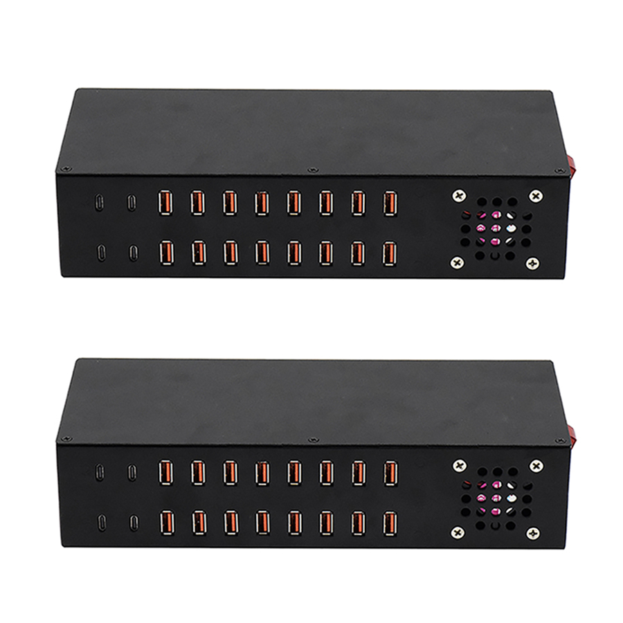 20 Port Desktop Charging Station 400W 3.0 USB Port Type C Port Compatible with iOS Android Device