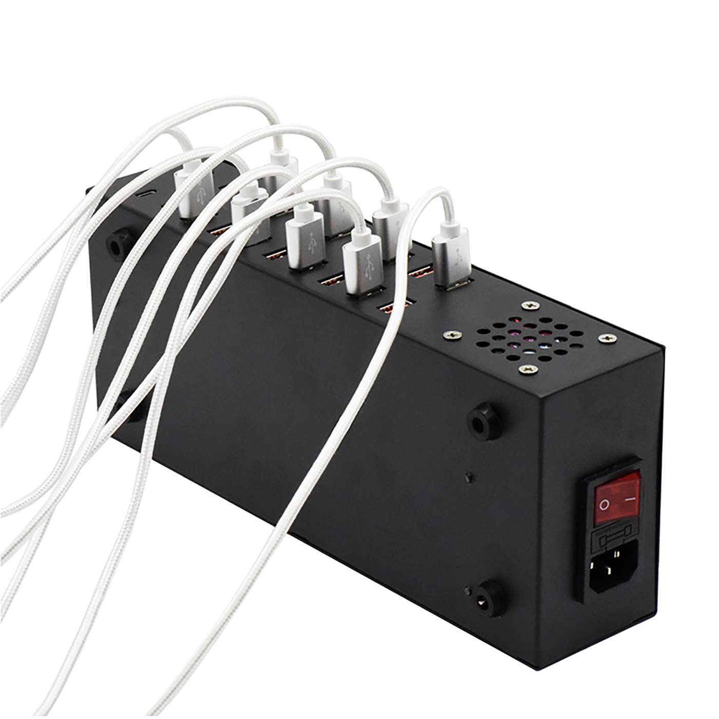 20 Port Desktop Charging Station 400W 3.0 USB Port Type C Port Compatible with iOS Android Device
