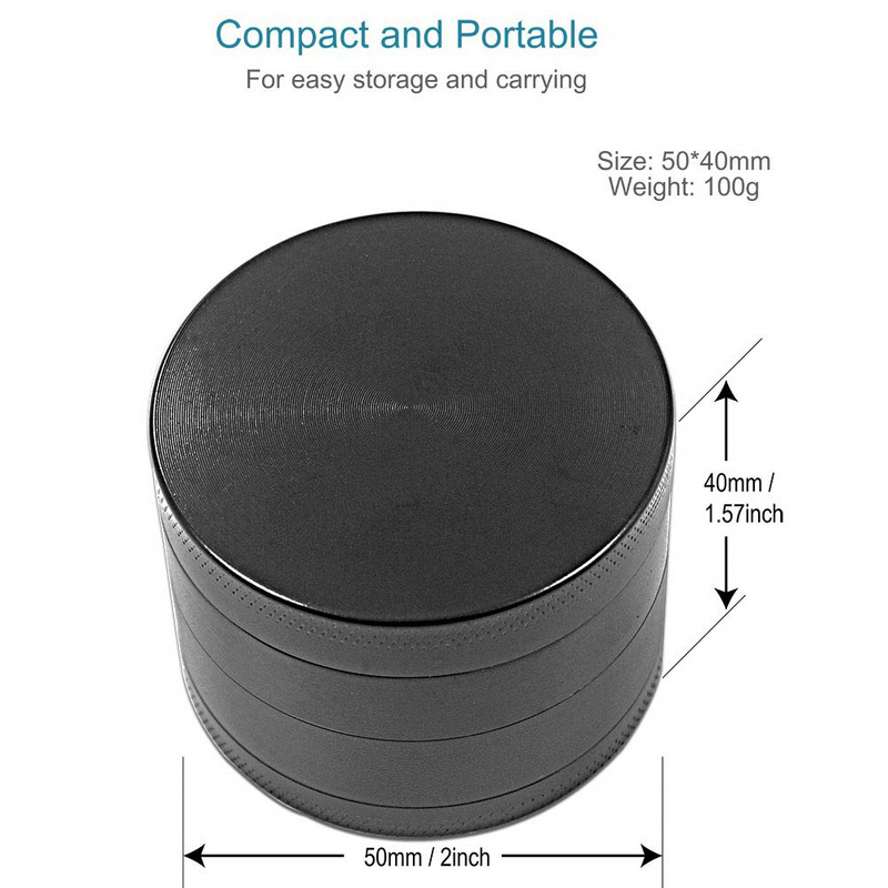 4 Layers Tobacco Grinder Herb Grinder 50x40mm Smoke Grinder Metal Spice Mill Grinder Kitchen Crusher