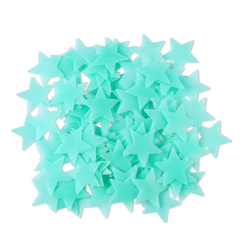 100pcs 3D Home Decor Kids Bedroom Fluorescent Glow In The Dark Stars Luminous Wall Stickers Stars