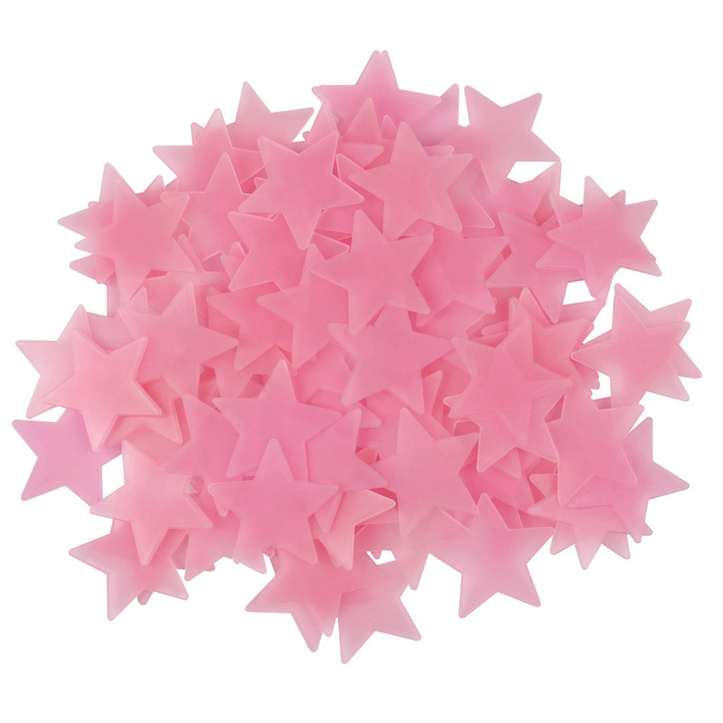 100pcs 3D Home Decor Kids Bedroom Fluorescent Glow In The Dark Stars Luminous Wall Stickers Stars