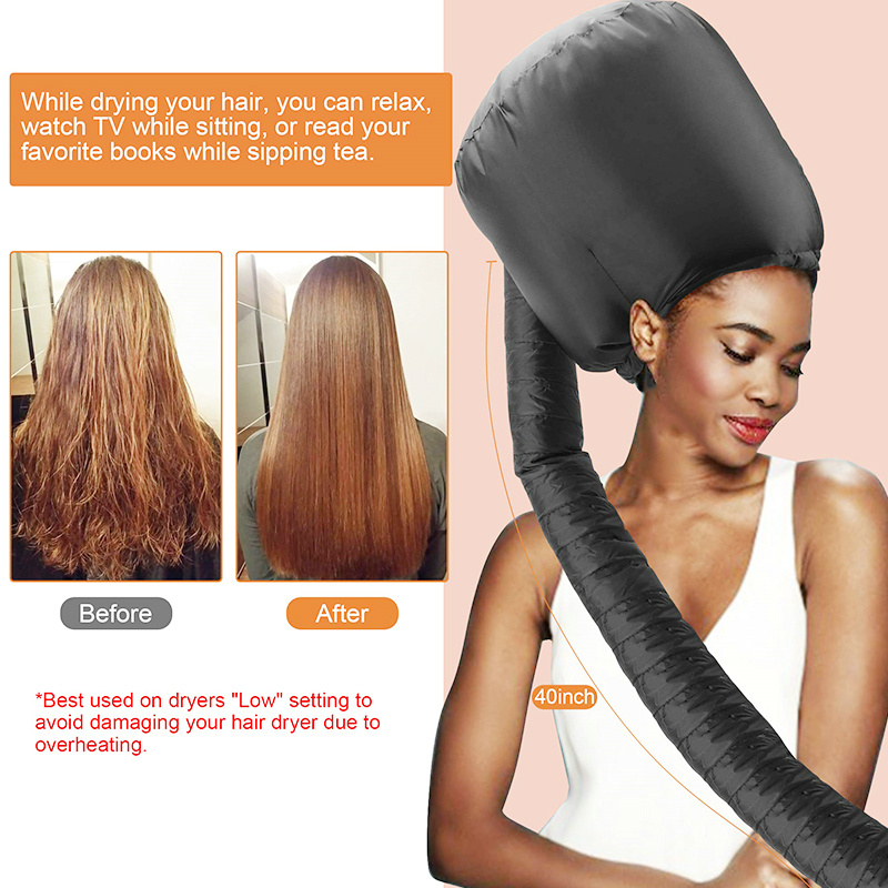 Soft Bonnet Hood Hair dryer Attachment  Hair Dryer Hair Styling and Hair Drying with Extended Hose