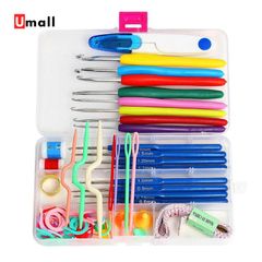 57 in 1 Full Set DIY 16 sizes Crochet Hooks Needles Stitches Knitting Craft Case Crochet Tools as picture as picture