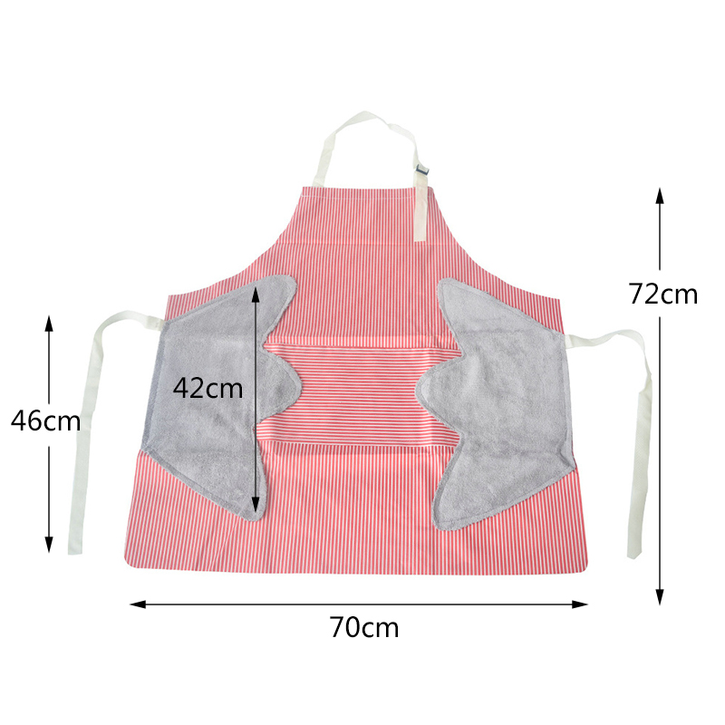 1PC Kitchen Apron Oil Proof Waterproof Apron Wipe Hands with Towel Large Pocket Cooking Aprons