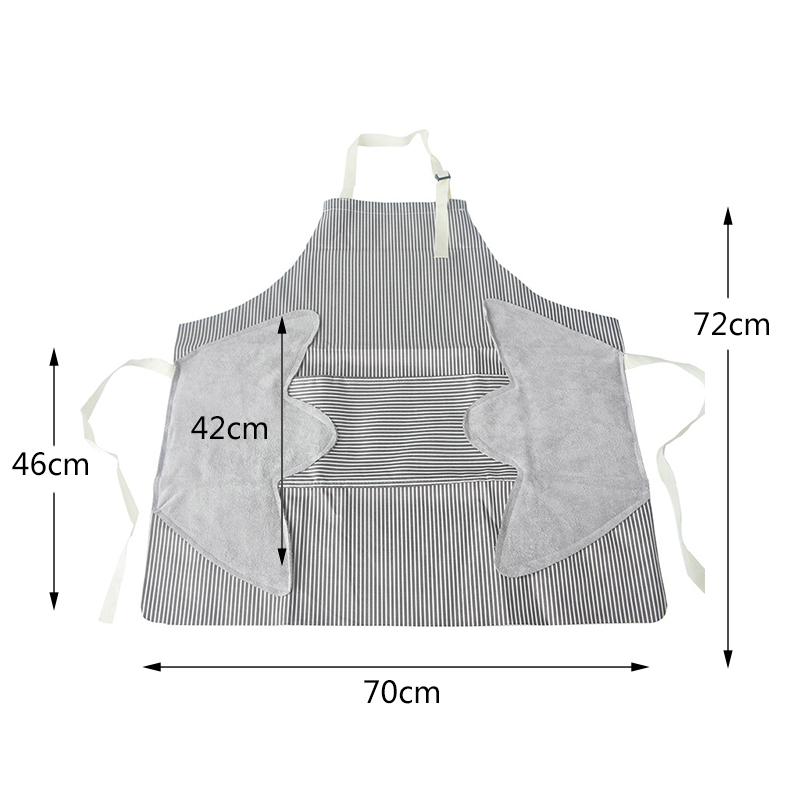 1PC Kitchen Apron Oil Proof Waterproof Apron Wipe Hands with Towel Large Pocket Cooking Aprons