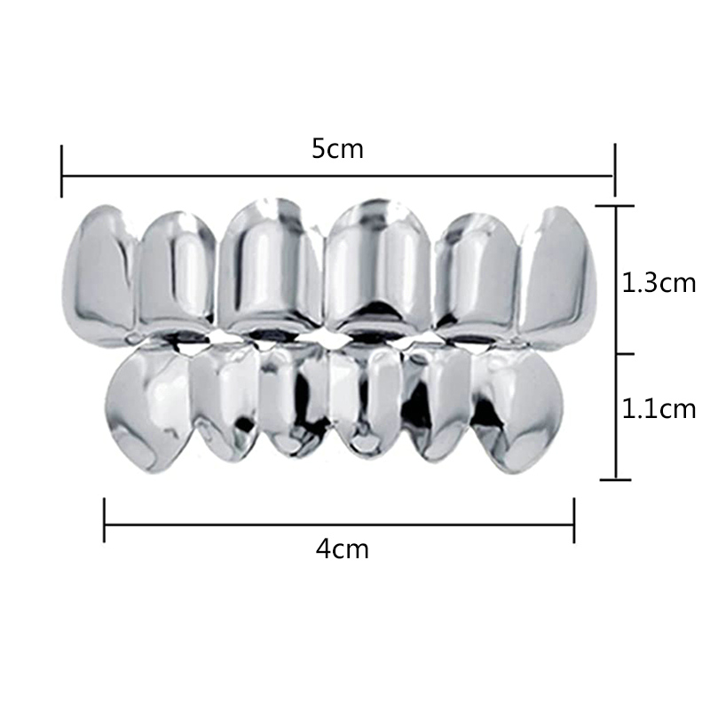 Hip Hop Golden Teeth Grillz Upper And Bottom Punk Teeth Caps Cosplay Party Tooth Rapper Body Jewelry