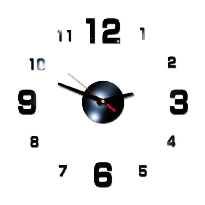 3D Wall Clock Wall Creative DIY Wall Clocks Removable Home Decor Living Room Quartz Clocks Acrylic Mirror Stickers Quartz Needle Clock