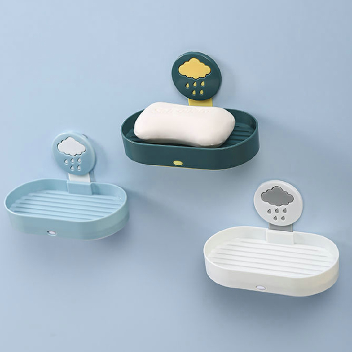 Soap Dish with Drain Soap Box Drain Soap Holder Soap Saver Kitchen Shower Soap Holder Sponge Storage Plate Tray Bathroom Kitchen Supplies Household Gadge