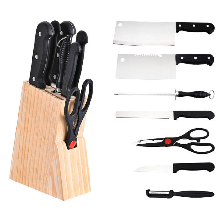 8 Pcs Kitchen Knife Set Chef Knives Set Stainless Steel Kitchen Knives Peeler Knife Sharpener Chef Slicer Paring Knife Kitchen Tools Cooking Accessories