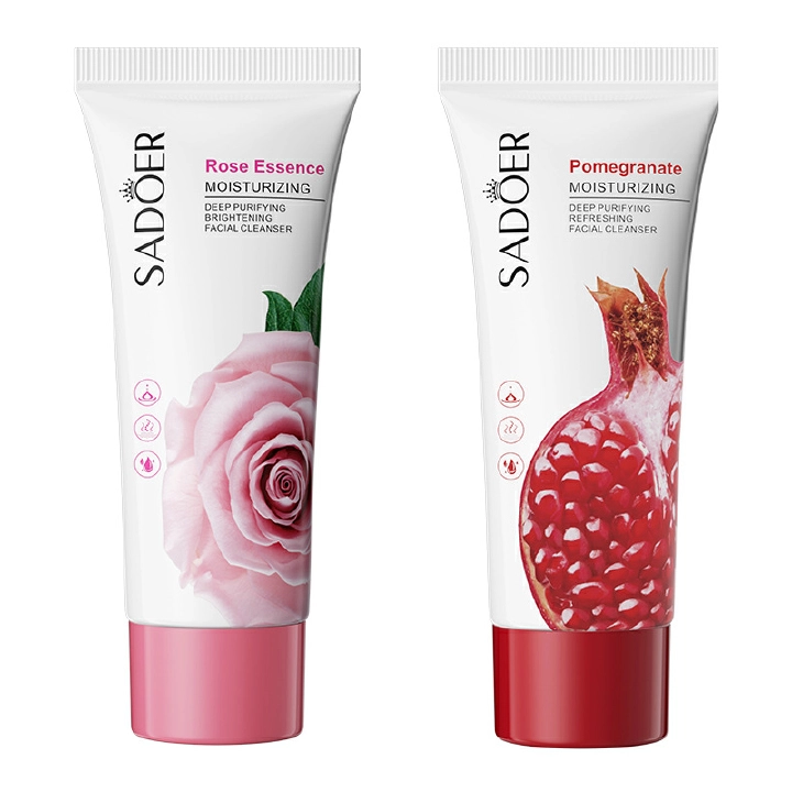 2 Pack Facial Cleanser Foam Face Wash Moisturizing Shrink Pores Deep Cleaning Oil Control Skin Care Face Scrubbers Vitamin C Cleanser
