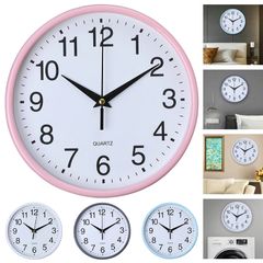 Wall Clock 19.5cm Wall Clocks Battery Operated Wall Clock with Ultra-Quiet Movement Quartz for Office Classroom School Home Living Room Bedroom Kitchen Home Decor Pink as picture
